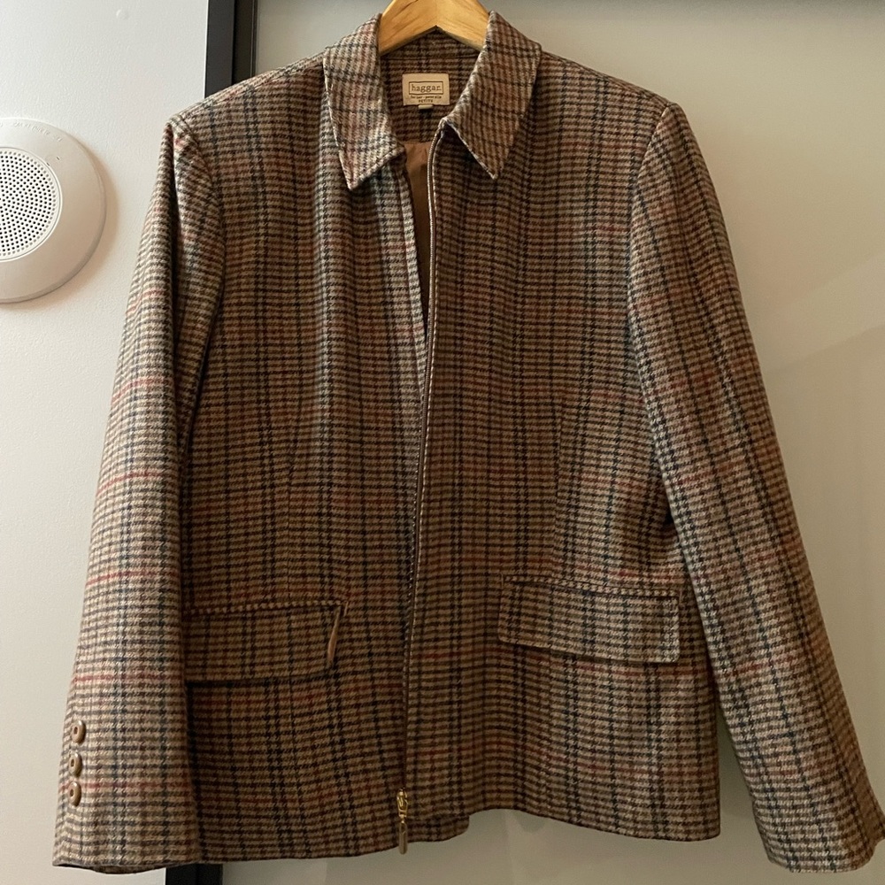 Wool plaid coat